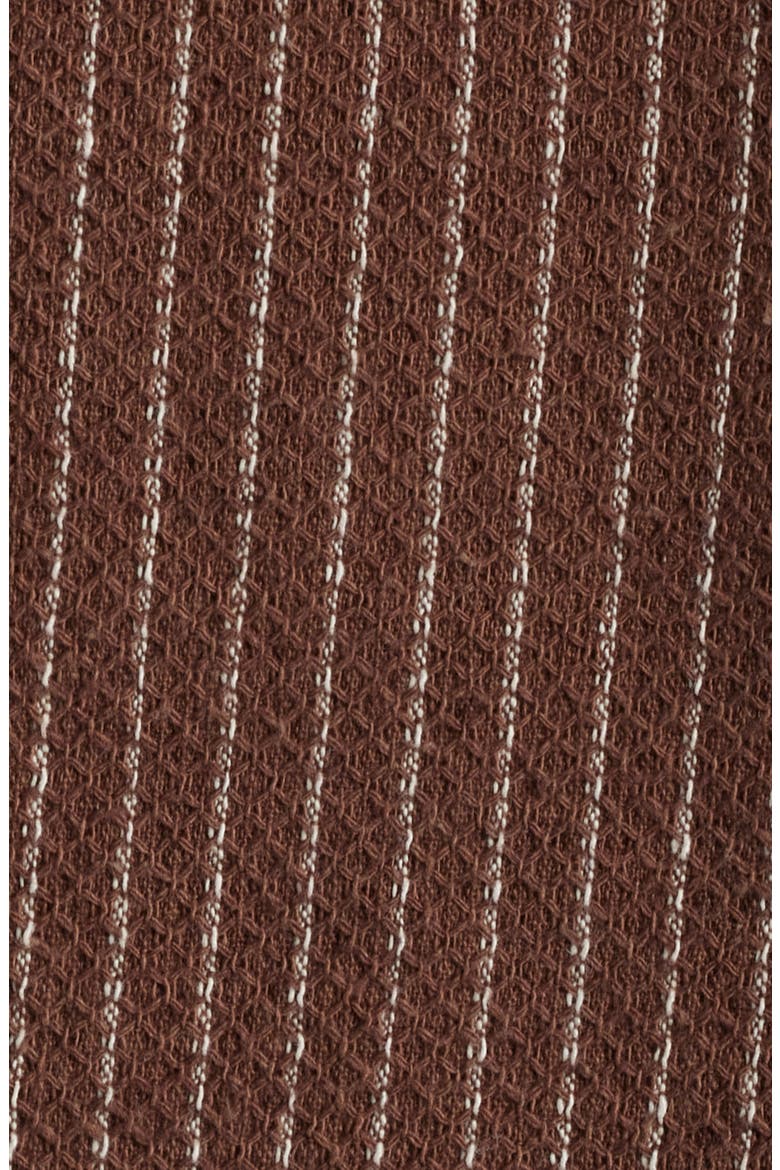 Sorrento Pinstripe Cotton & Linen Button-Up Overshirt, Alternate, color, BROWN