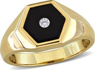 DELMAR Onyx & Diamond Signet Ring