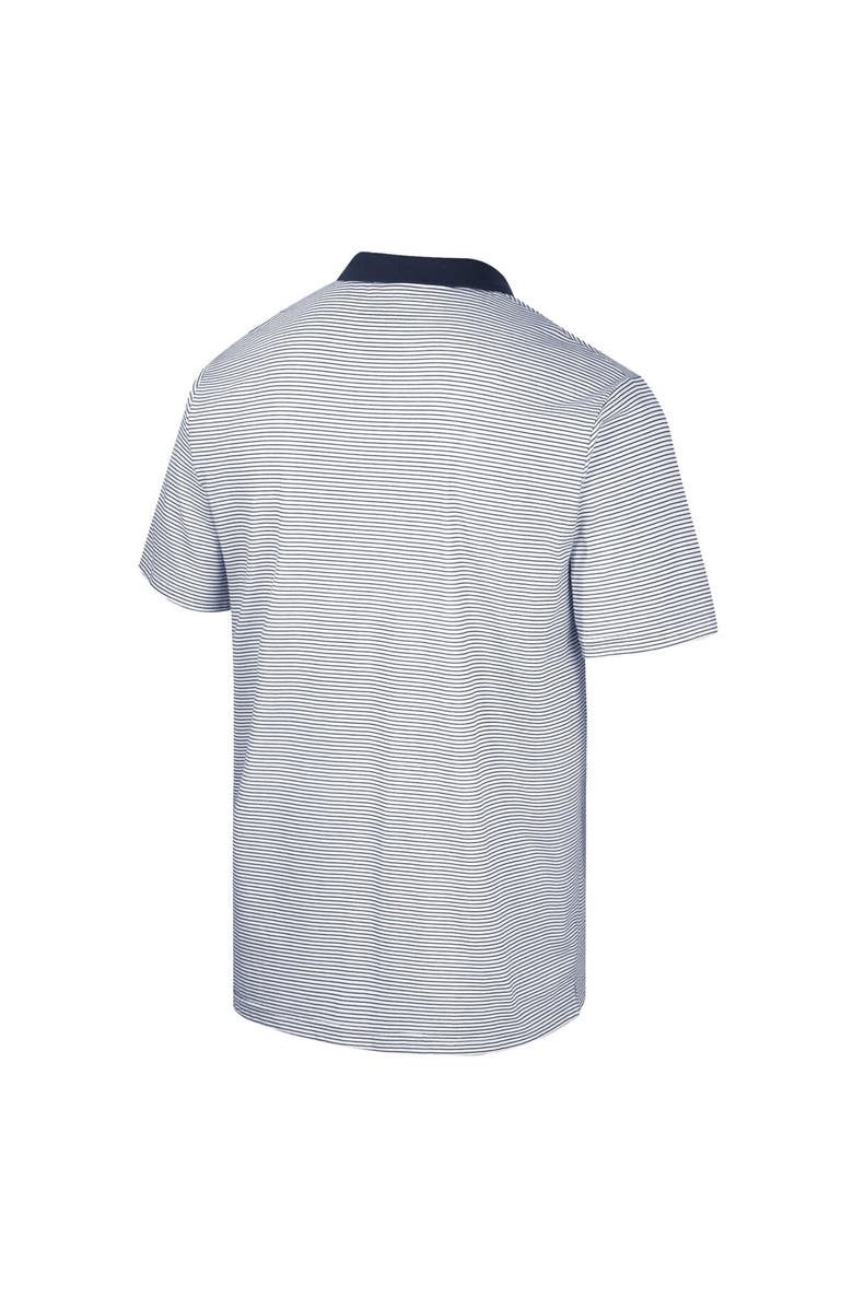 COLOSSEUM Men's Colosseum White/Navy Illinois Fighting Illini Print Stripe Polo, Alternate, color, 
