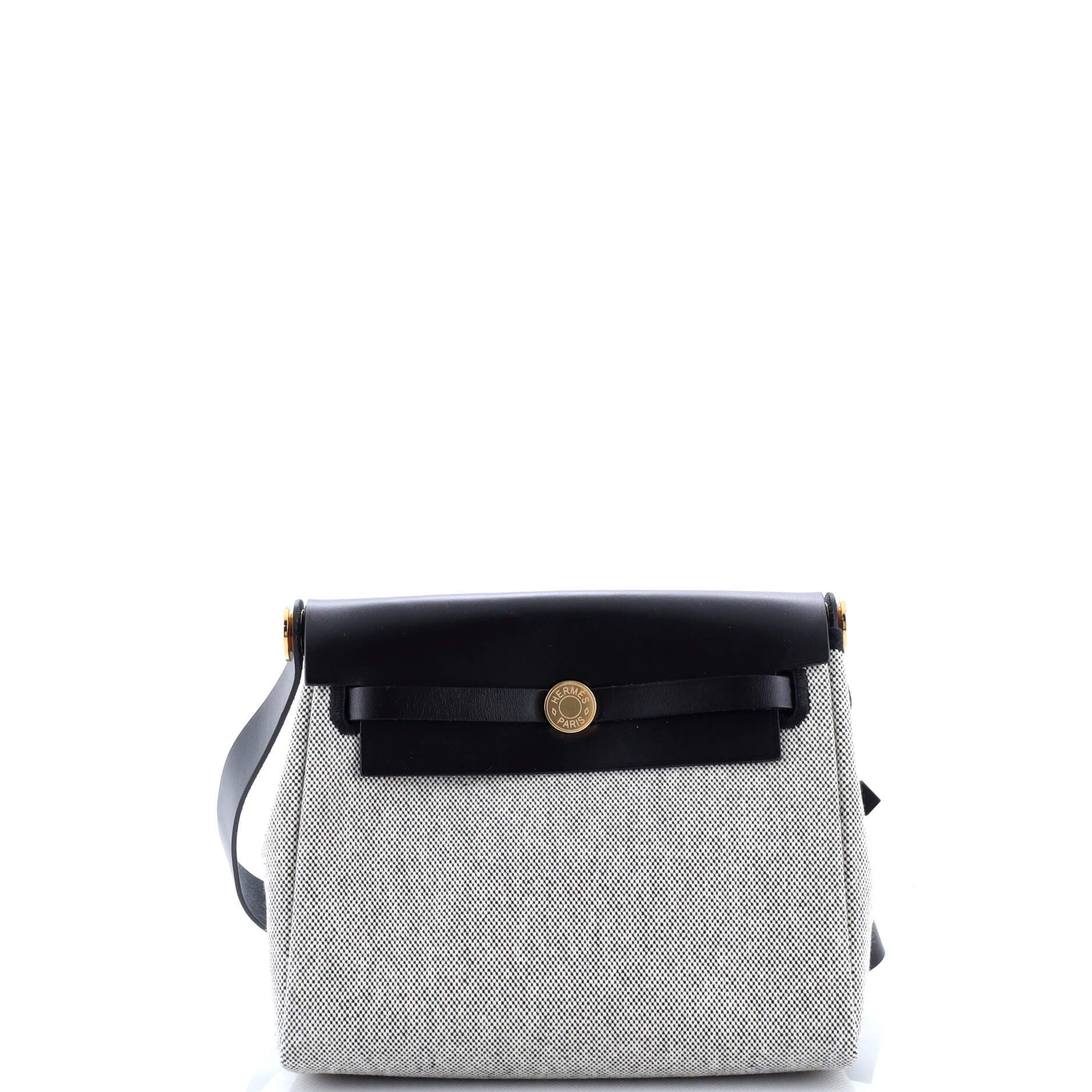 Pre-Owned Hermes Herbag Zip Toile and Leather 20, Main, color, 