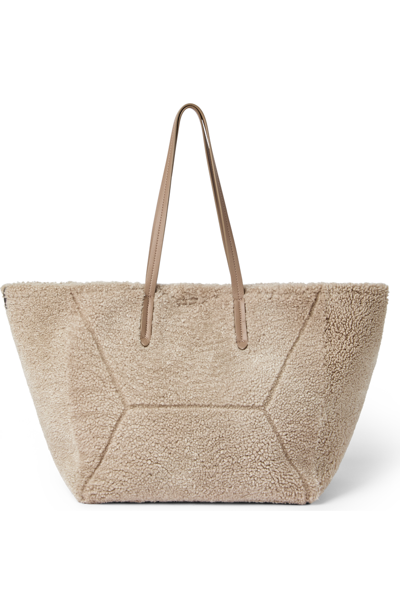 Brunello Cucinelli Shearling BC Duo bag, Main, color, Light Brown