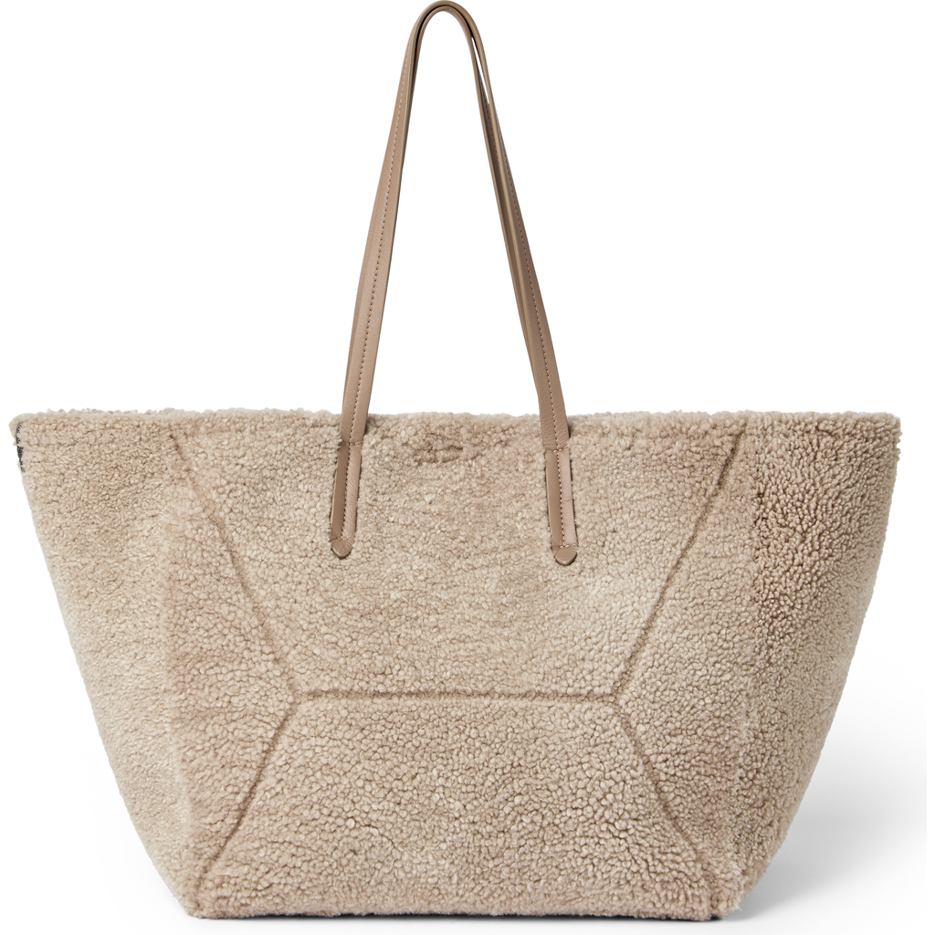 Brunello Cucinelli Shearling Bc Duo Bag In Brown