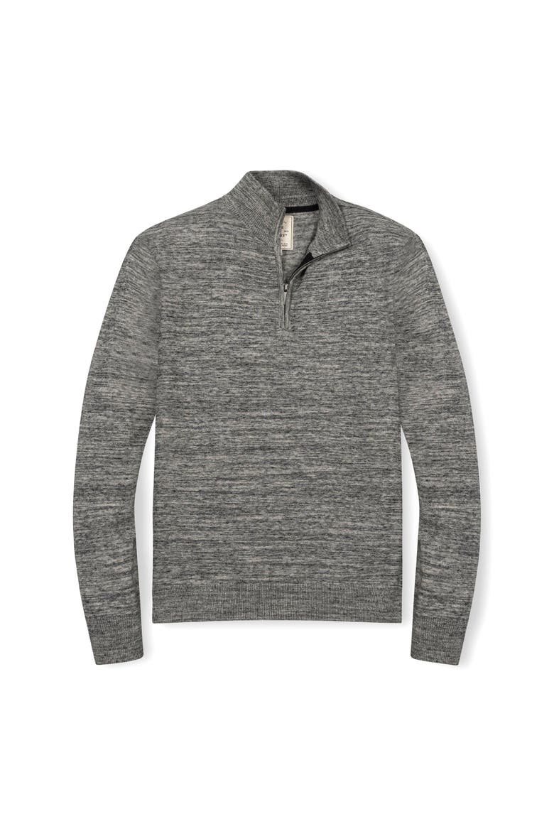 Organic Half Zip Pullover Sweater, Alternate, color, Black Space Dye