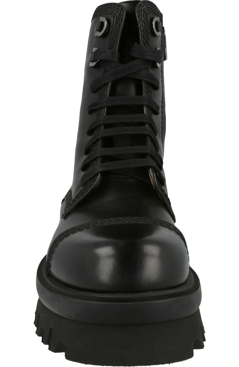 FERRAGAMO Faraway Lug Sole Combat Boot, Alternate, color, Black