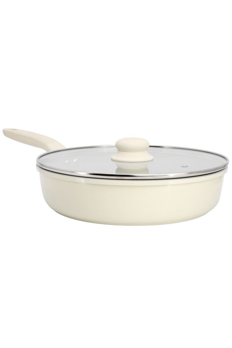 11 Inch 4 Quart Ceramic Nonstick Aluminum Saute Pan, Main, color, Silver
