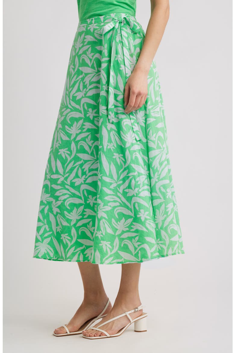 Wrap Skirt, Alternate, color, GREEN- BLUE HATTIE FLORAL