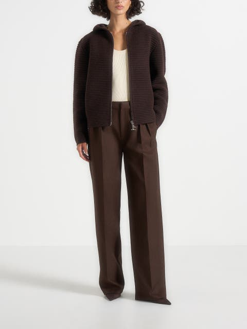 Eden Ribbed Knit Zip Hoodie