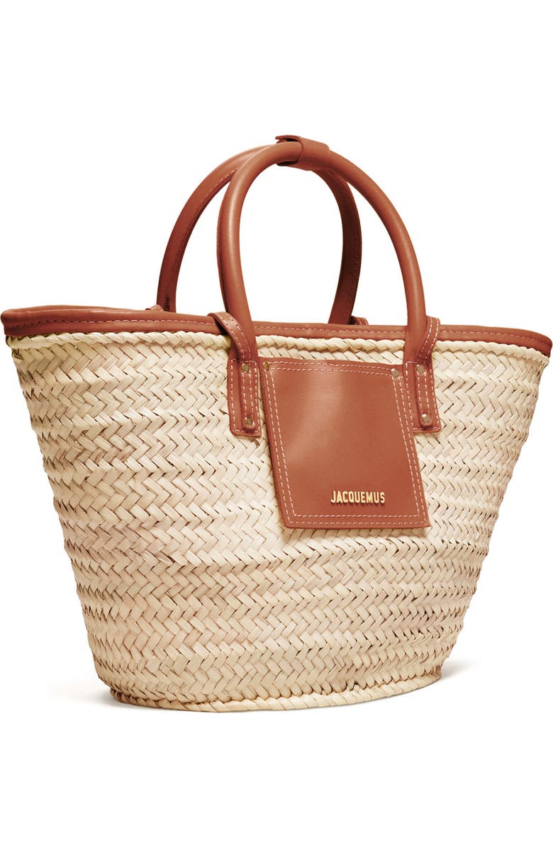 Jacquemus Le Panier Soli Woven Palm Basket Bag, Alternate, color,