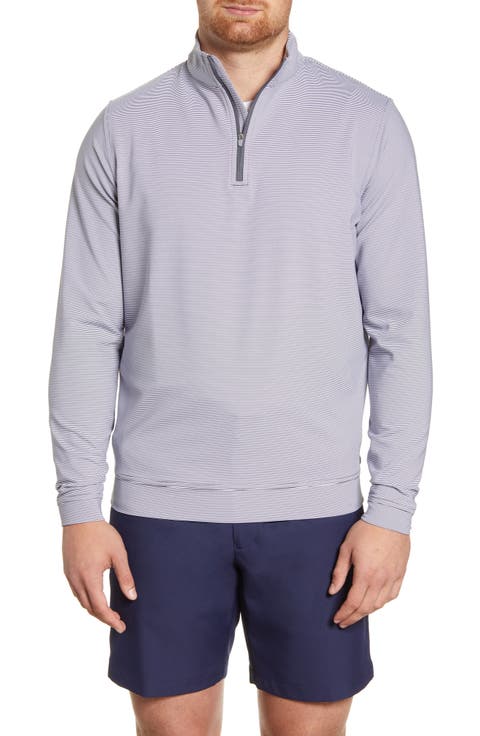 Perth Stripe Quarter Zip Performance Pullover