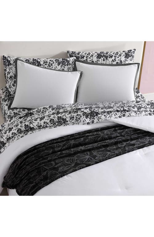 Betsey Johnson Signature Hotel Solid Comforter & Sham Set In White/black