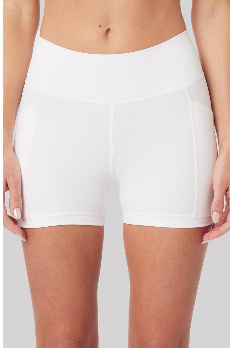Heather Performance Pocket Bike Shorts, Alternate, color, WHITE