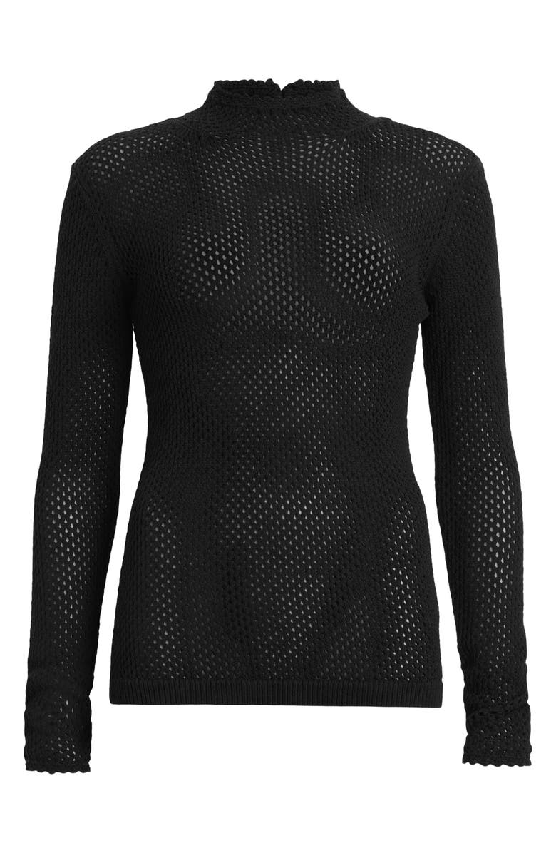 AllSaints Avril Open Stitch Sweater, Alternate, color, Black