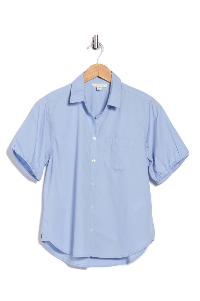 Corey Short Sleeve Cotton Button-Up Shirt, Alternate, color, MISTY BLUE