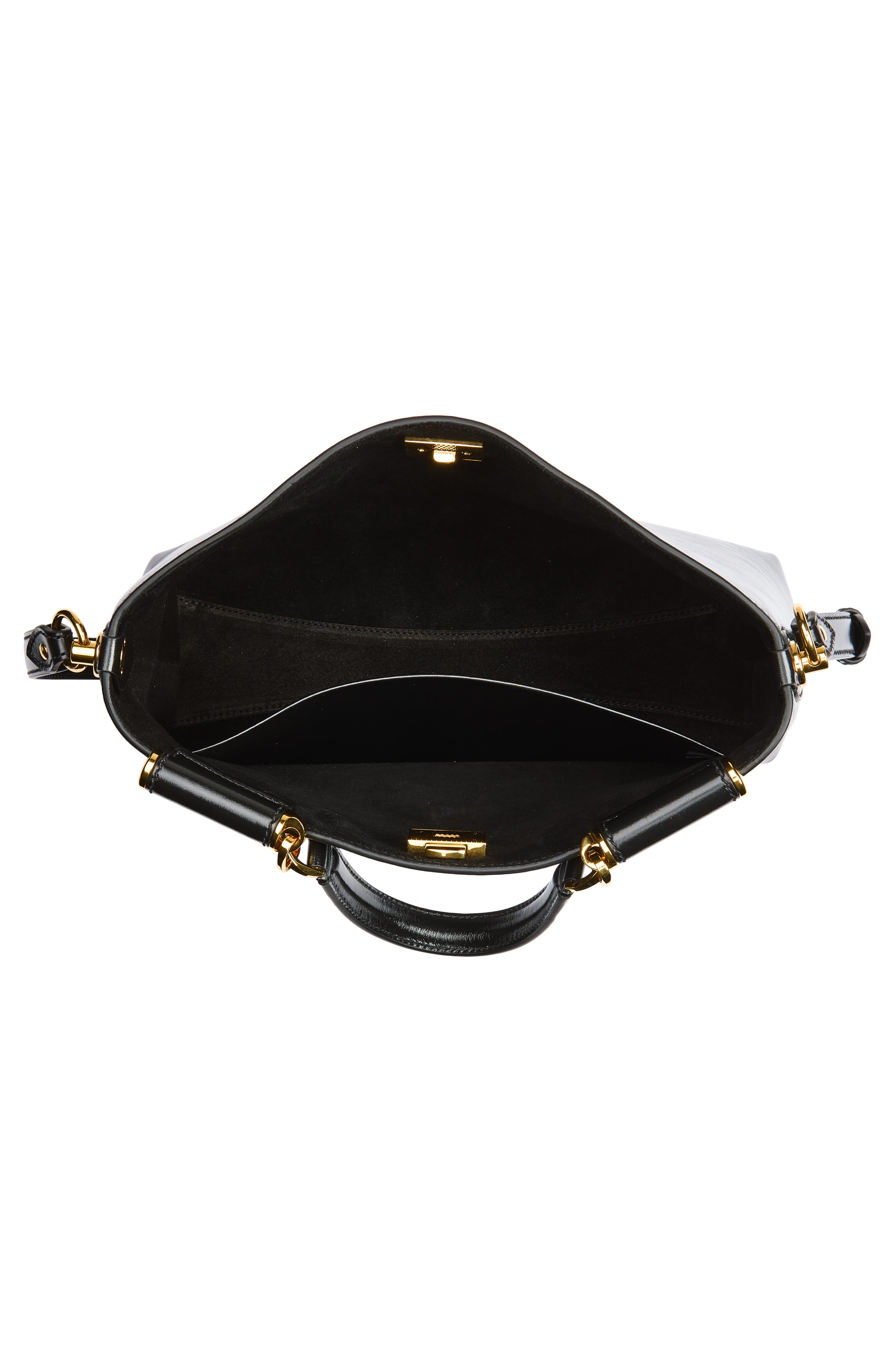 Dolce&Gabbana My Sicily Leather Shoulder Bag, Alternate, color, 80999 Nero