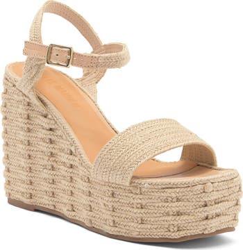 人気定番! Steve Madden Pinky ウェッジサンダル Steve Madden Pinky Espadrille Platform Wedge Sandal (Women