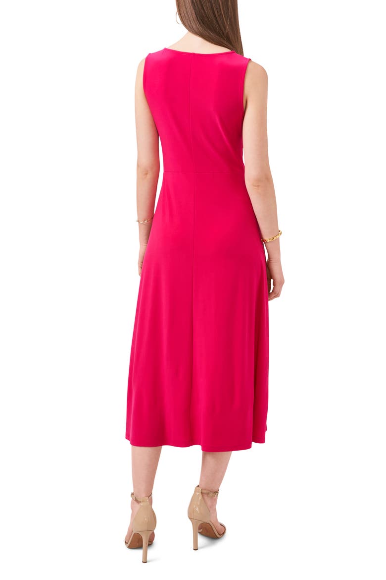 Tie Front Sleeveless Jersey Midi Dress, Alternate, color, DRAGON FRUIT 607