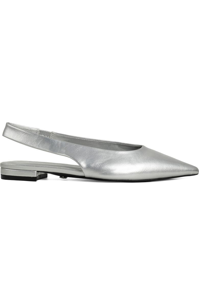 SHUSHOP Amelia Slingback Flat, Alternate, color, Silver