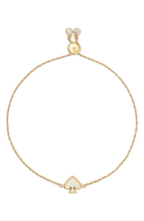 enamel spade charm slider bracelet