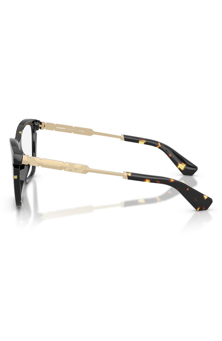 Burberry 54mm Cat Eye Optical Glasses, Alternate, color, Yellow Havana / Demo Lens