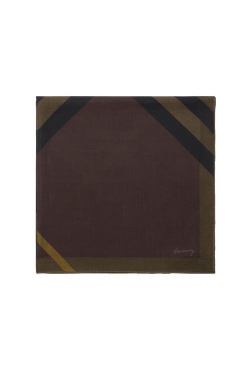 Burberry Check Cashmere Silk Scarf In Brown