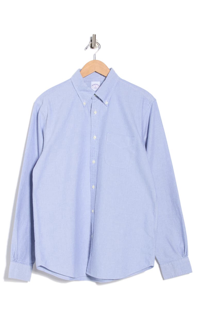 Brooks Brothers Regular Fit Solid Oxford Button-Down Shirt, Main, color, Solidblue