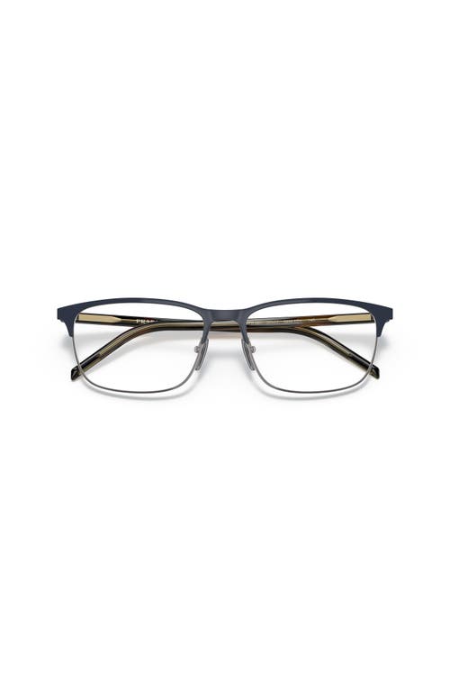 Prada 57mm Rectangle Optical Glasses In Black