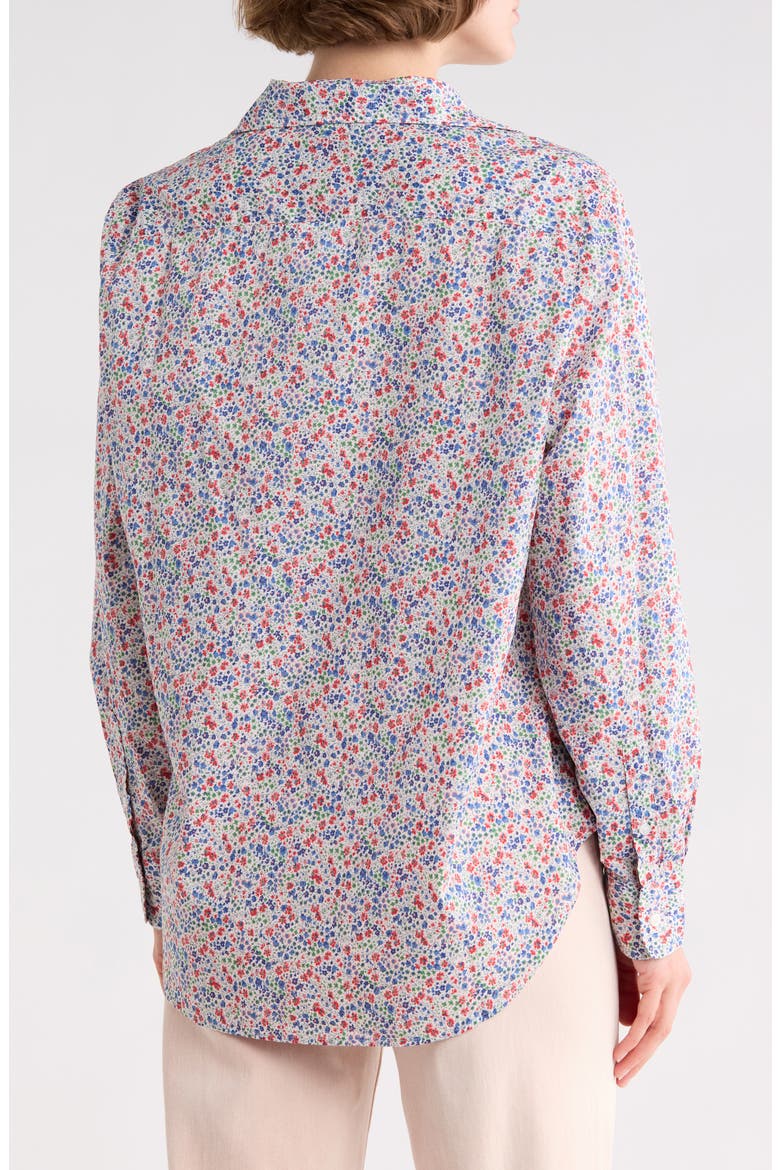 Eileen Relaxed Button-Up Shirt, Alternate, color, RED / BLUE SMALL FLOWERS