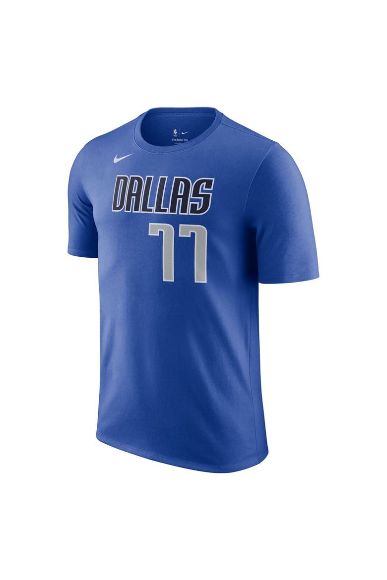 Men's Nike Luka Dončić Blue Dallas Mavericks Icon 2022/23 Name & Number T-Shirt, Alternate, color, Blue
