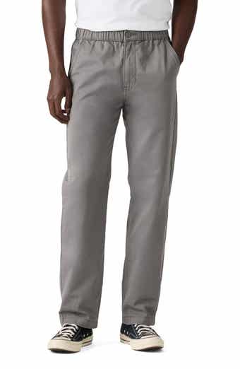 Pull-On Relaxed Straight Leg Twill Pants