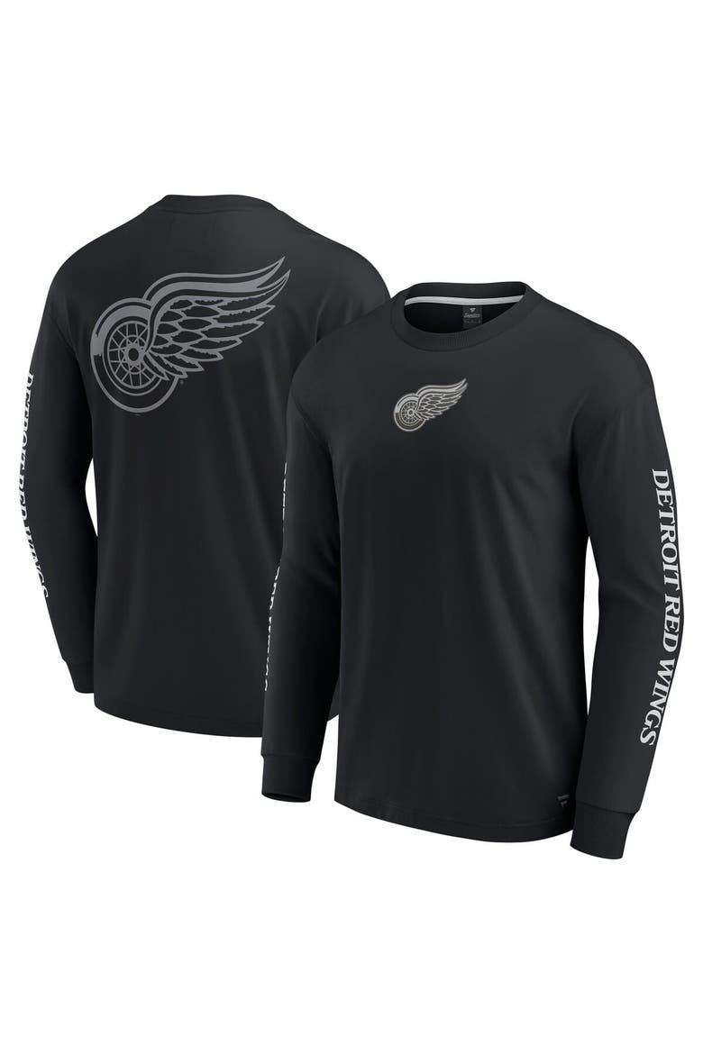 Men's Fanatics Black Detroit Red Wings Elements Strive Long Sleeve T-Shirt, Alternate, color, Black