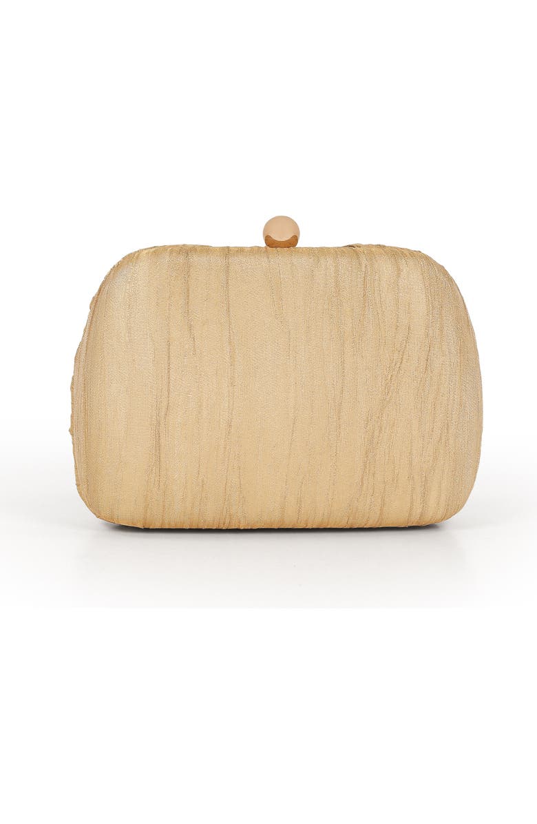 Jewel Badgley Mischka Jasmine Gold Lame' Twist Minaudiere, Alternate, color, Gold