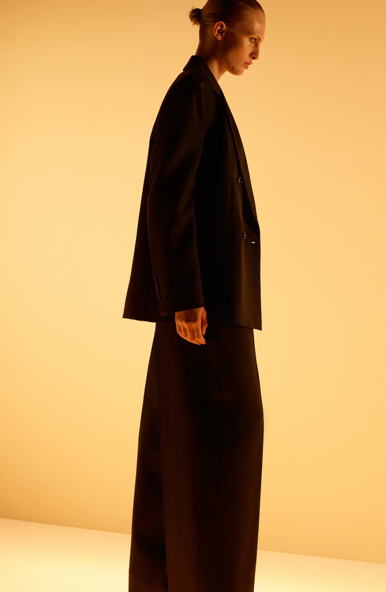 MANGO x Kaia Gerber Wool Blend Dress Pants, Alternate, color, Black