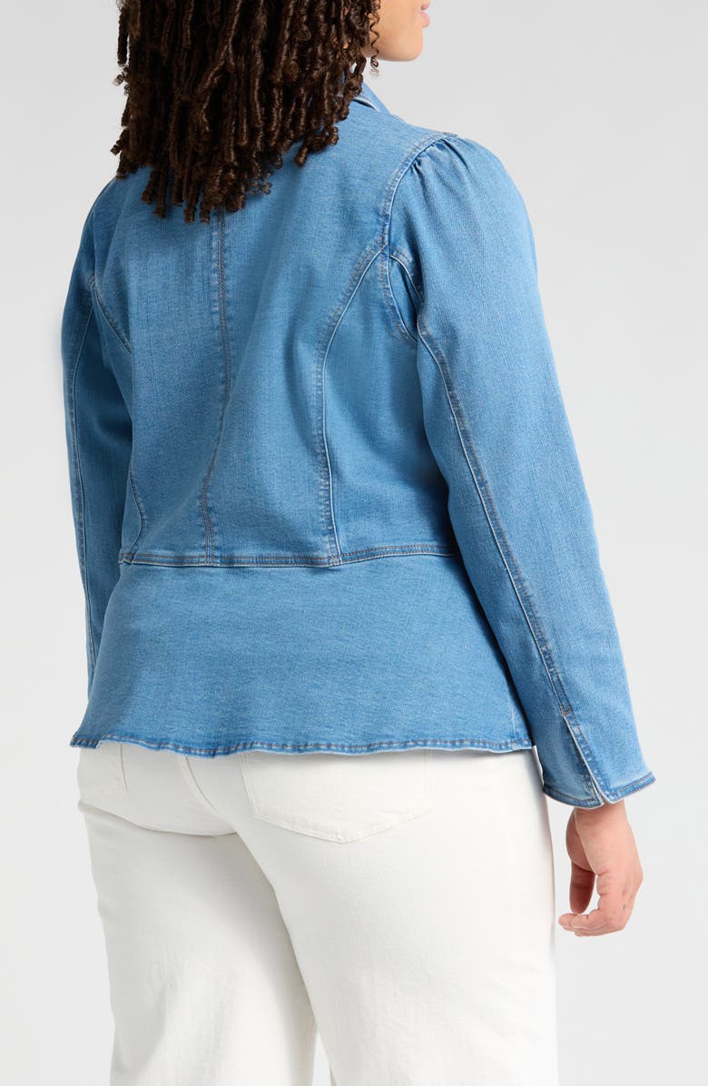 Wit & Wisdom Peplum Denim Jacket, Alternate, color, Light Blue