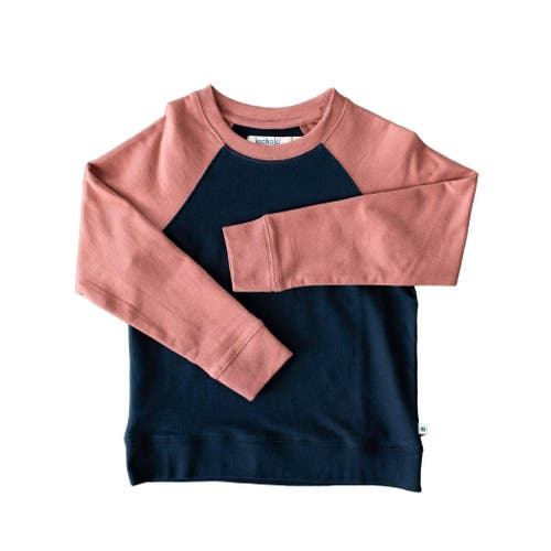 Jackalo Stevie Raglan Sweatshirt In Navy & Rose