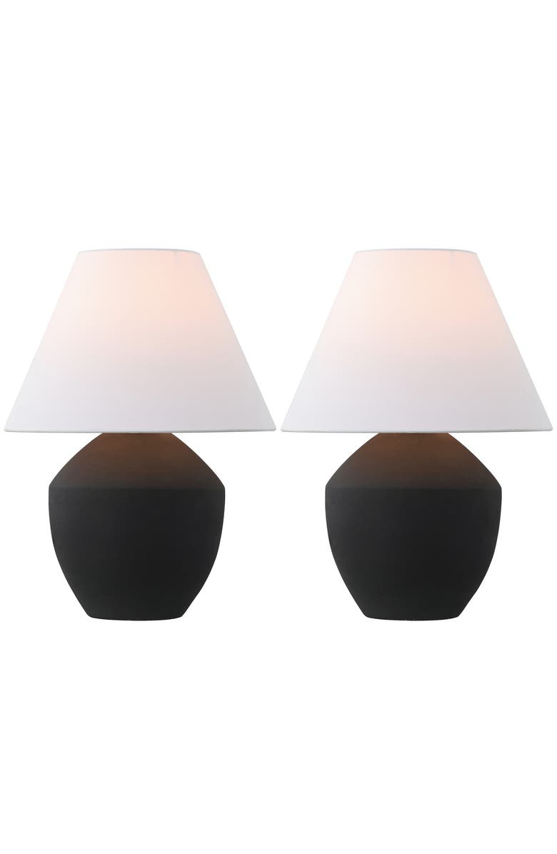 JONATHAN Y Ralf 20.5" Minimalist Scandinavian Resin/Iron LED Table Lamp, Alternate, color, Matte Black
