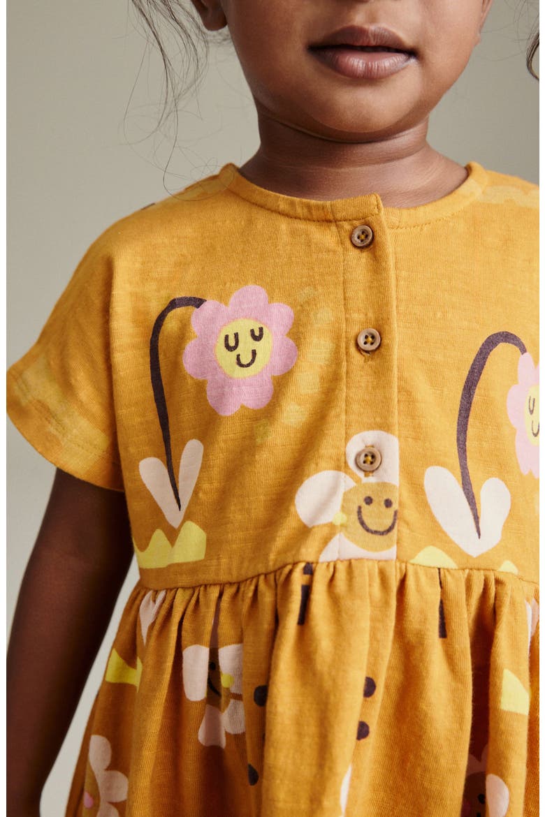 Kids' Floral Cotton Dress, Alternate, color, BROWN