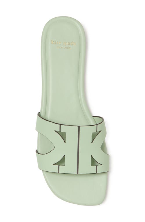 Kate Spade New York Duo Smooth Leather Slide Sandal In Pistachio Ice