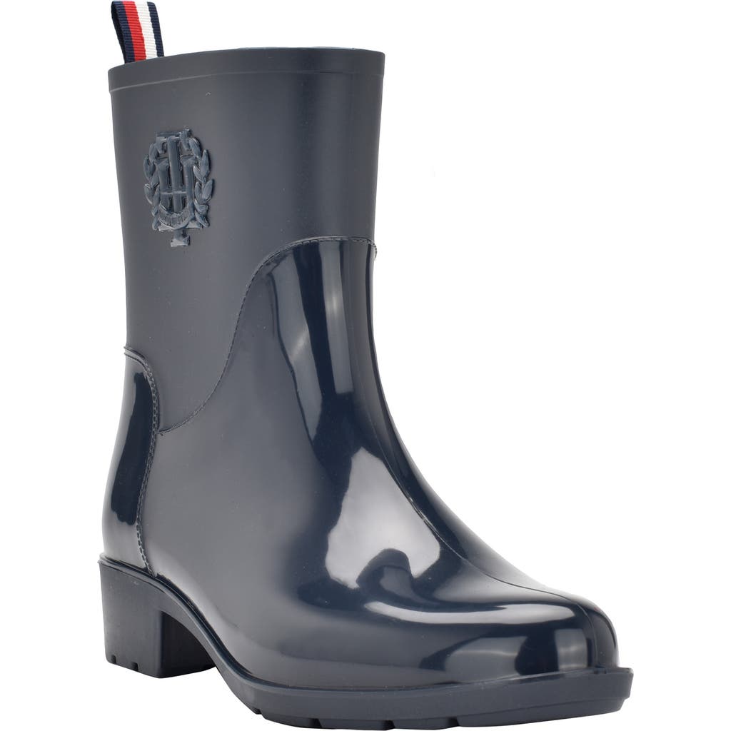 Tommy Hilfiger Crest Rain Boot In Dark Blue