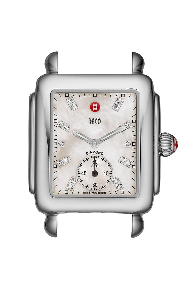 MICHELE Deco 16 Diamond Dial Watch Head, 29mm x 31mm, Main, color,