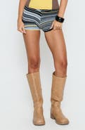 Princess Polly Alarik Striped Knit Shorts