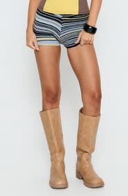 Princess Polly Alarik Striped Knit Shorts