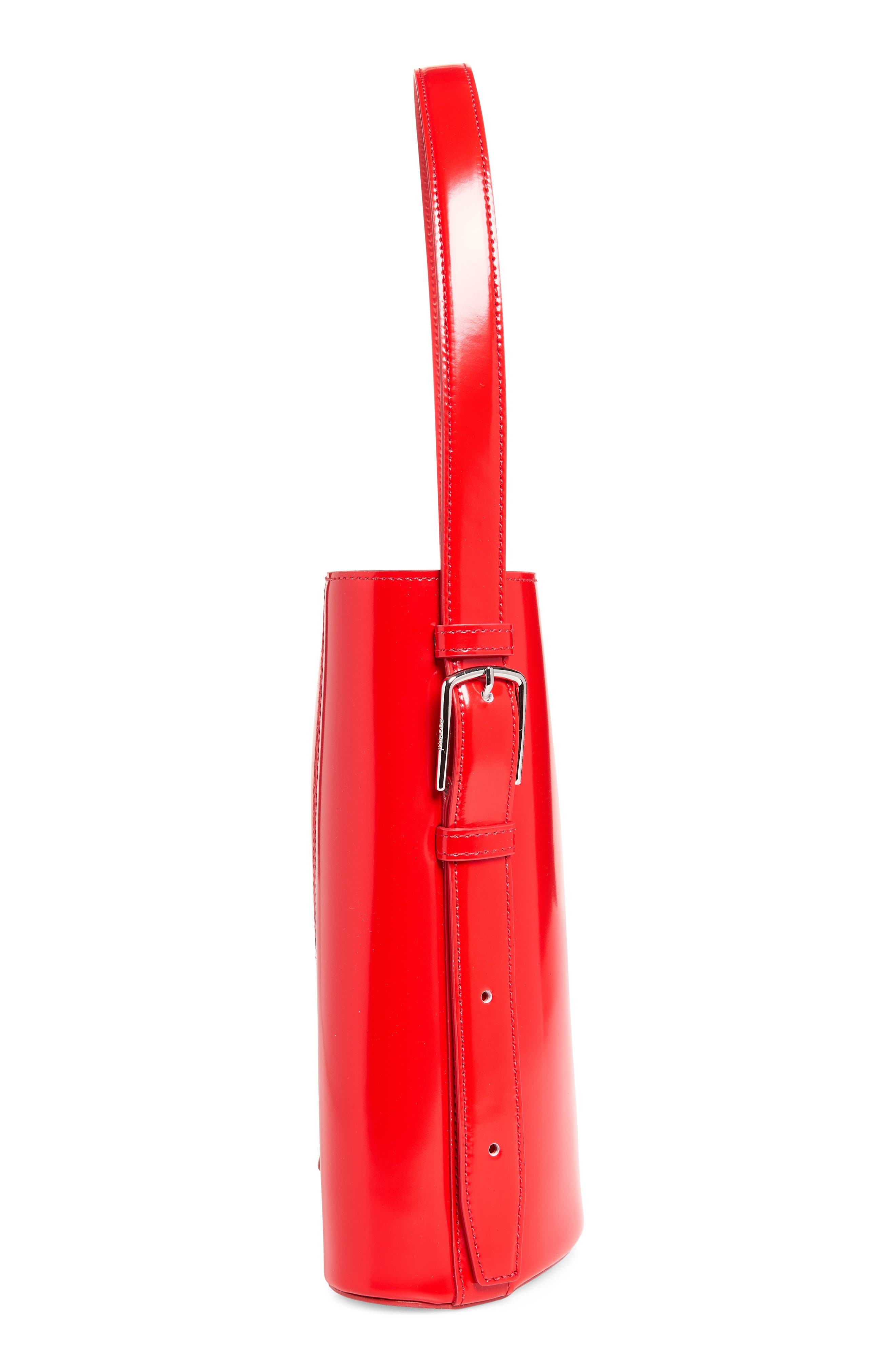 Ergonomic Leather Bucket Bag, Alternate, color, RED RED