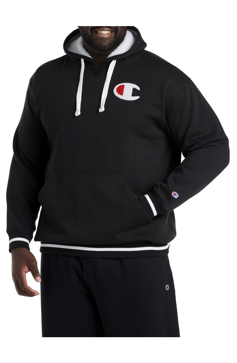 Champion Big & Tall Faux Shearling Hoodie, Main, color, 