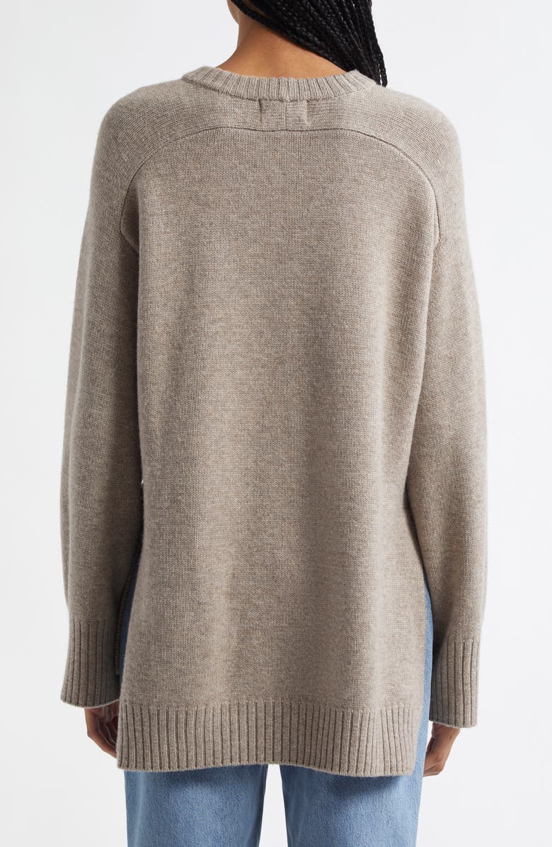 LOULOU DE SAISON Safi Step Hem Wool & Cashmere Sweater, Alternate, color, Ash Grey
