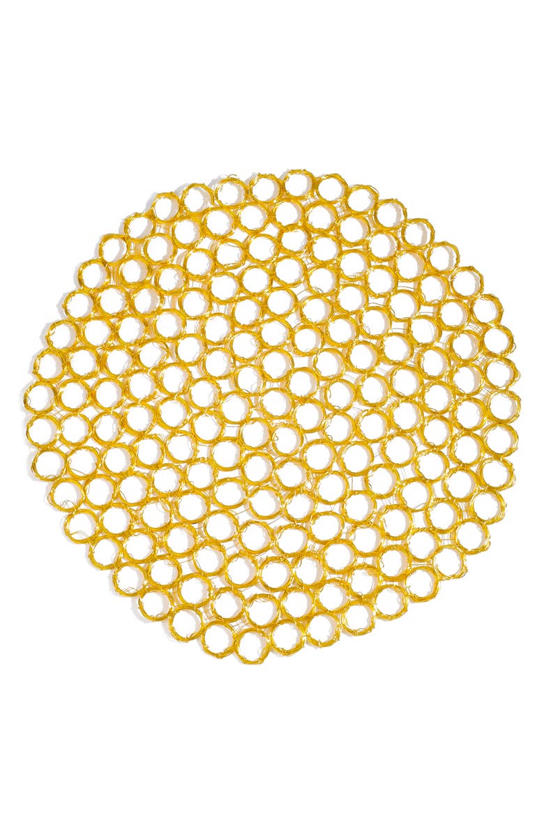 Tiramisu Honeycomb Gleam Metal Placemat, Main, color, Gold