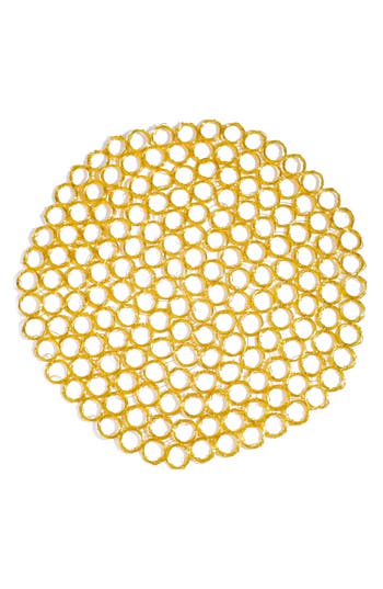Tiramisu Honeycomb Gleam Metal Placemat In Gold