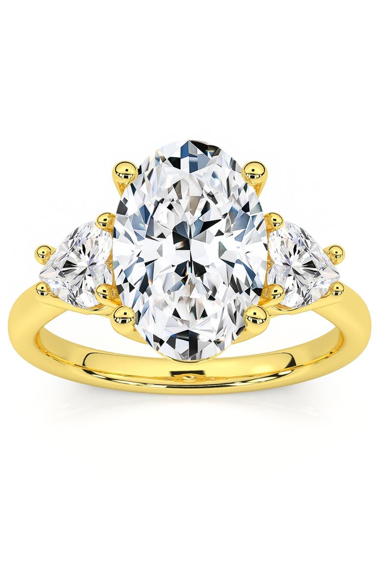 Certified 2 3/4Ct Oval & Heart Shape Diamond Engagement Ring Lab Grown 14k Gold, Alternate, color, 14k Yellow Gold