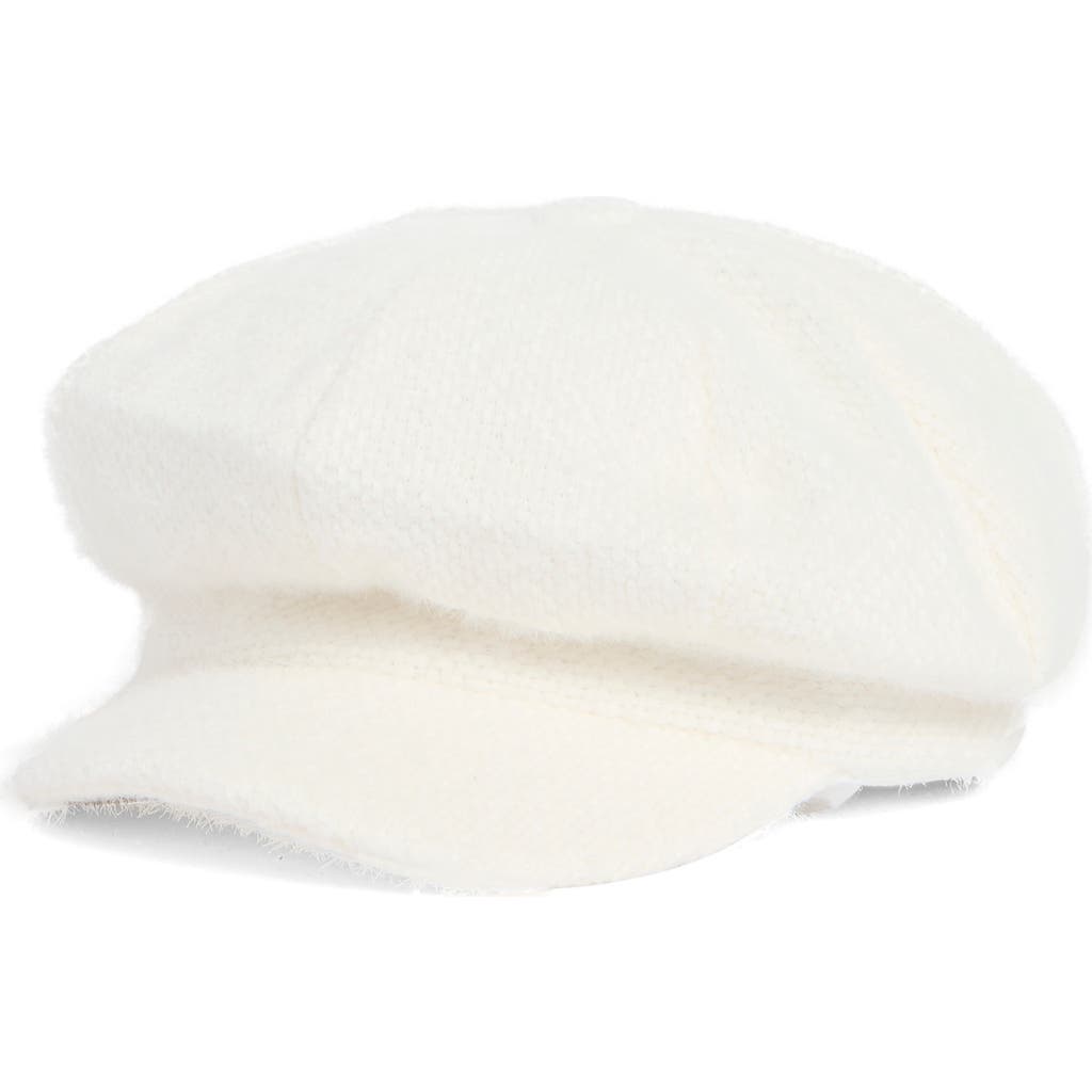 Melrose And Market Eyelash Knit Newsboy Cap In White