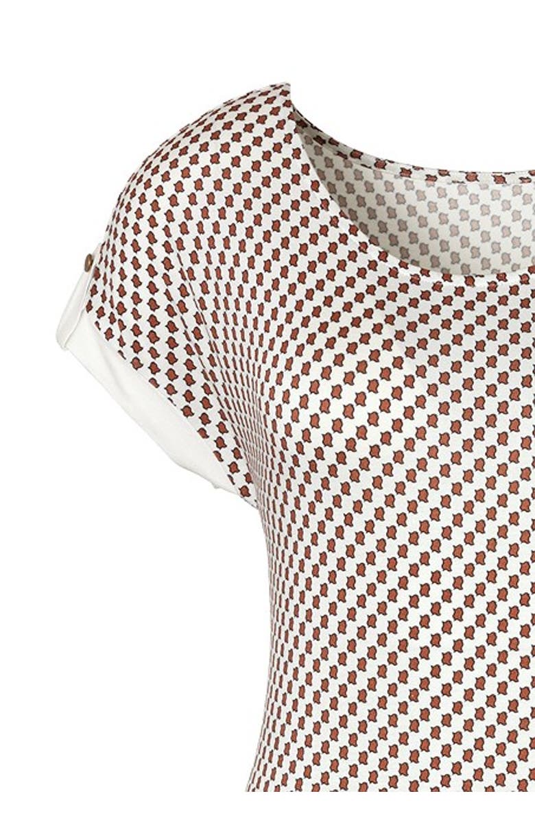 LASCANA Women's Rounded Neckline Top, Alternate, color, White Printed