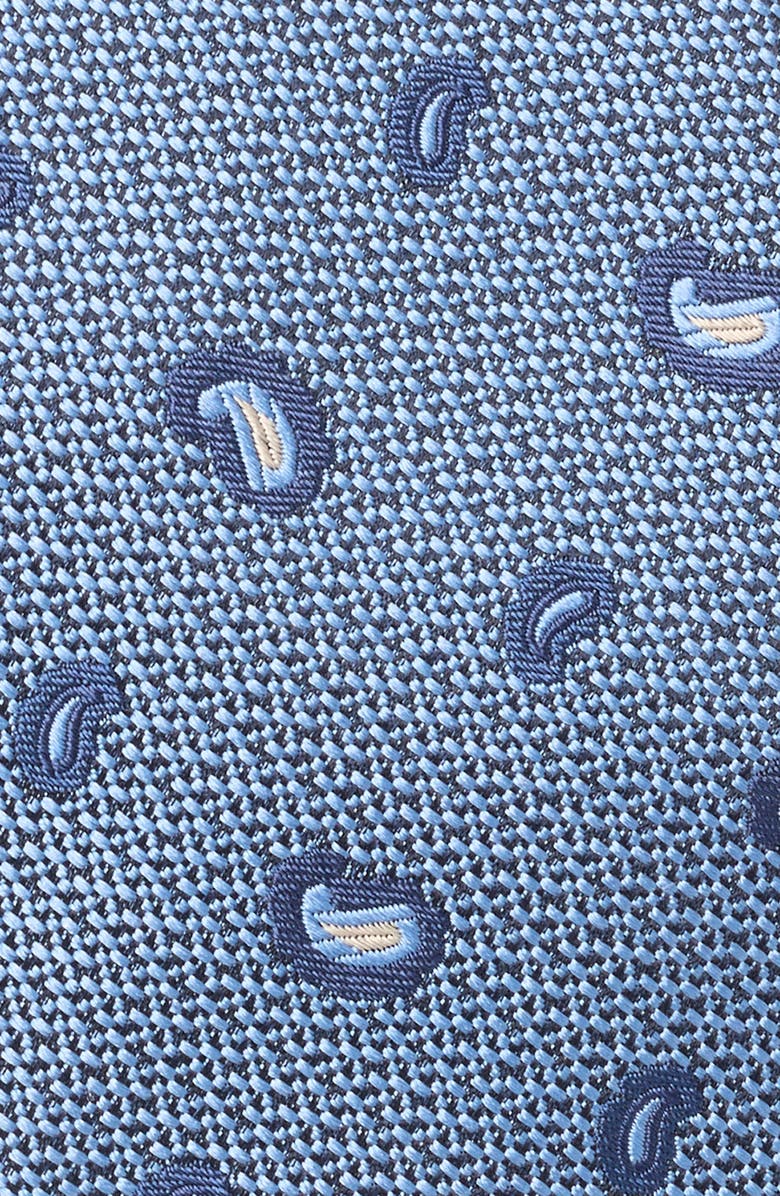 ZEGNA TIES Paisley Petal Silk Tie, Alternate, color, Br Blu Fan